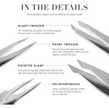 image:imageTweezerman Petite Tweeze Set for Eyebrows with Travel Case Rose GoldPaisley Petite Tweezer Set