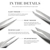 image:imageTweezerman Stainless Steel Point Tweezer for Eyebrows Rose GoldSignature Red