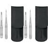 image:imageTweezerman Petite Tweeze Set for Eyebrows with Travel Case Black2 Piece Set Pack of 2