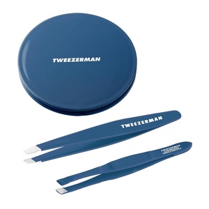 image:imageTweezerman Brow amp Grooming Set  Mirror Slant Tweezer Travel TweezeretteBrow  Grooming Set