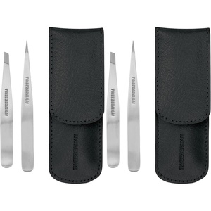 image:imageTweezerman Petite Tweeze Set for Eyebrows with Travel Case Black2 Piece Set Pack of 2