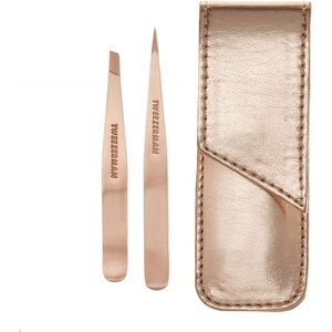 image:imageTweezerman Petite Tweeze Set for Eyebrows with Travel Case Rose GoldRose Gold Petite Tweezer Set