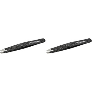 image:imageTweezerman Slant Tweezer  Tweezerman Tweezers for Eyebrows Dusted Onyx1 Count Pack of 2