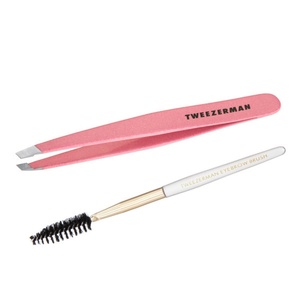 image:imageTweezerman Slant Tweezer Tweezerman Tweezers for Eyebrows Purple WisteriaTea Rose Full Slant Tweezer  Brush