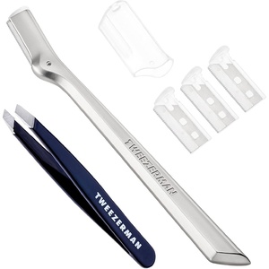 image:imageTweezerman Exclusive Eyebrow Razor amp Mini Slant Tweezer Evening BlueBlue